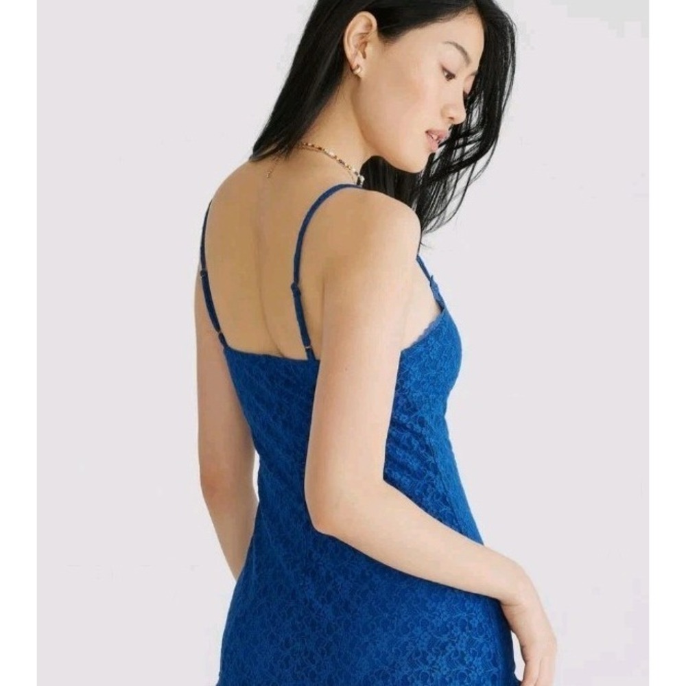 Y2K Aeropostale Lace Babydoll Mini Dress Blue Slip SZ S Vintage Lingerie Fairy - Picture 3 of 14